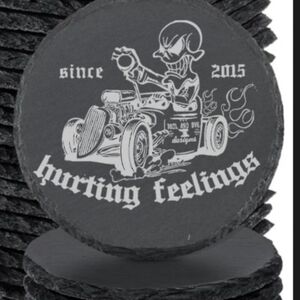 Slate Coasters with Graphic Design